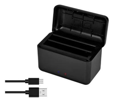 Cargador Dual Para Bateria Insta 360 X4 Almacena 2 Microsd
