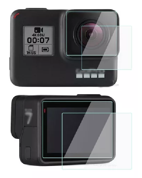 Vidrio Templado Protector Para Cámara Gopro Hero 5 6 7 Black
